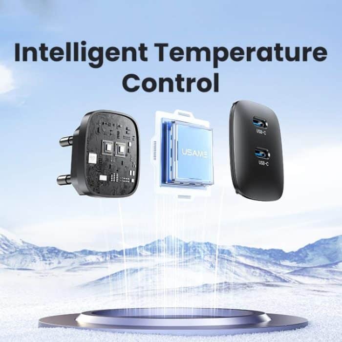 USAMS CC305 T66 45W Dual USB-C / Type-C GaN Fast Charger, EU Plug, CC305 – Bild 8