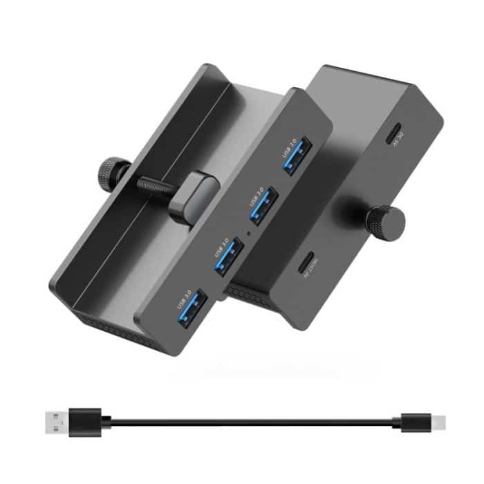 HCL-4A-Pro Aluminum Alloy 4-port USB3.0 Clamp Hub, HCL-4A-Pro – Bild 1