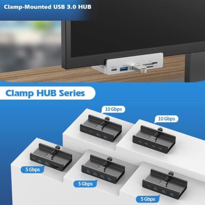 HCL-4A-Pro Aluminum Alloy 4-port USB3.0 Clamp Hub, HCL-4A-Pro – Bild 4