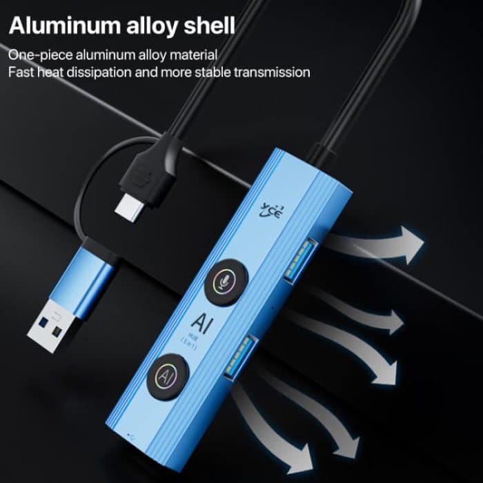 YCE V295B 5 in 1 USB3.0 / Type-C HUB Adapter AI Docking Station, V295B – Bild 10