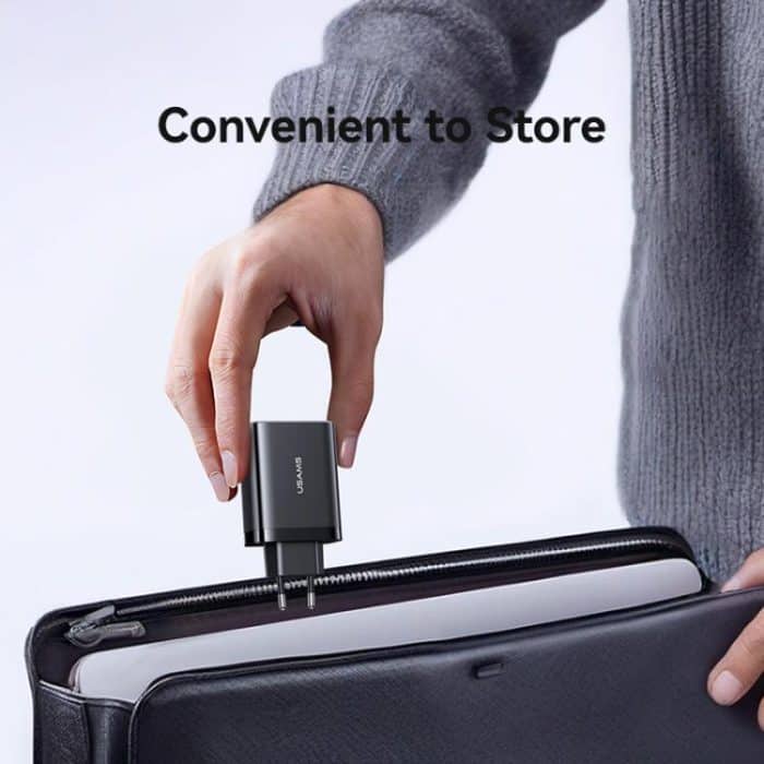 USAMS CC296 30W Schnellladegerät mit einziehbarem USB-C / Typ-C Kabel, EU Plug – Bild 8