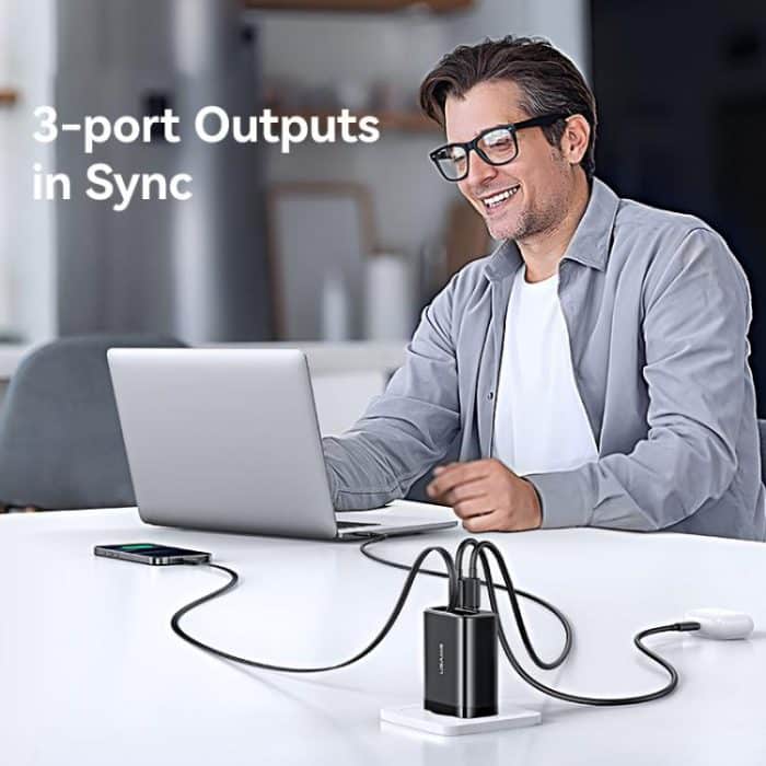 USAMS CC299 65W Fast Charger With Retractable USB-C / Type-C Cable, EU Plug – Bild 5