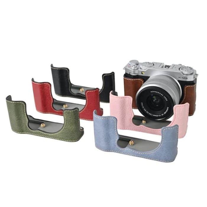 Litchi Texture PU Leather Camera Half Case Base, For FUJIFILM X-M5 – Bild 2