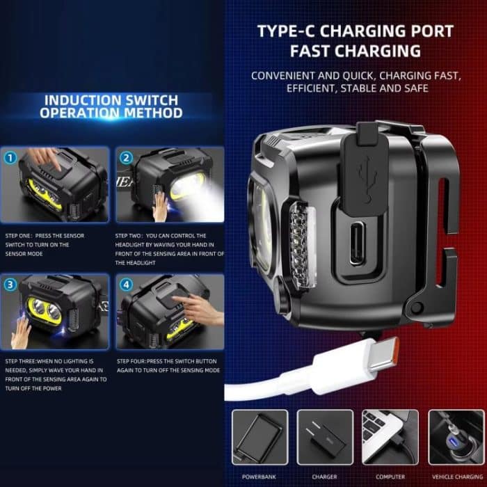 YY09 Outdoor Work Super Bright Sensor Headlight, YY09 – Bild 11