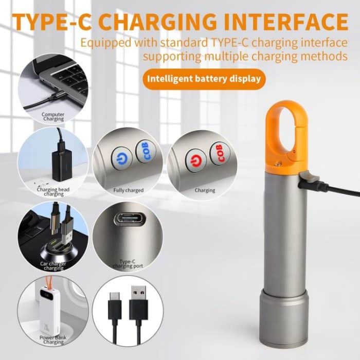 X723 Aluminiumlegierung Outdoor Weiß Laser Docht Zoom Wasserdichte Taschenlampe – Bild 6