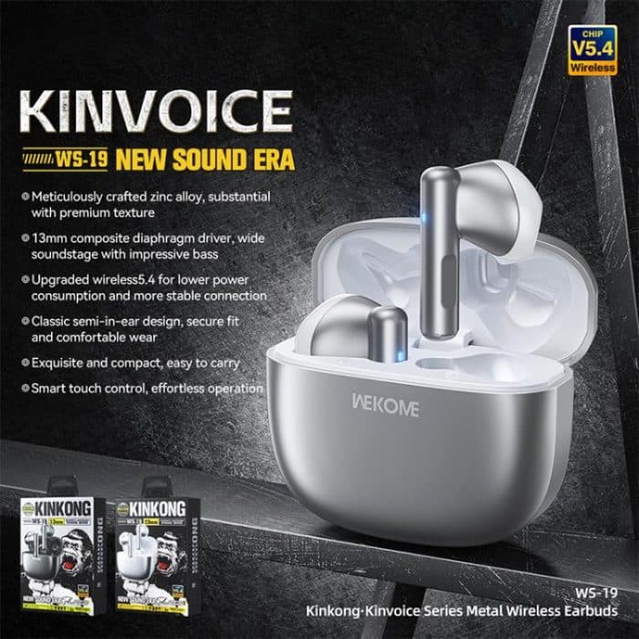 WK WS-19 Kinvoice Series Metal TWS Wireless Earbuds, WS-19 – Bild 4