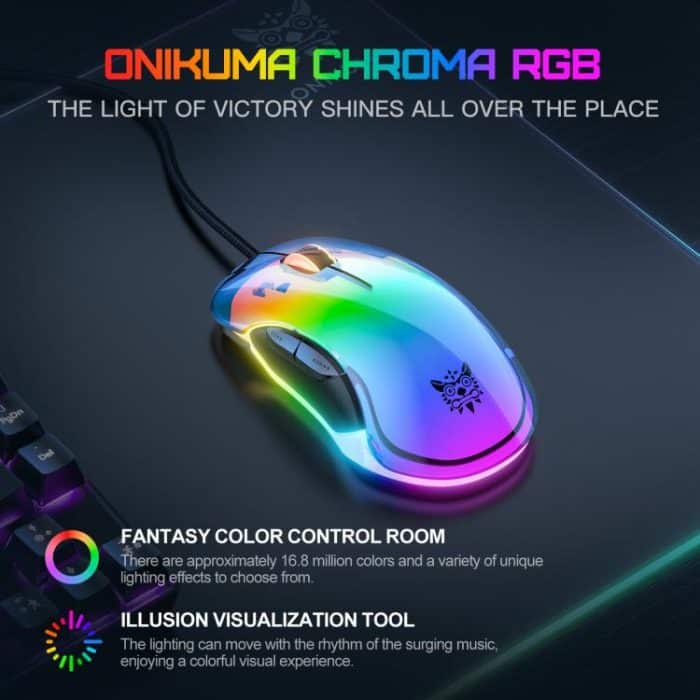 ONIKUMA CW925 12800DPI Colorful RGB E-Sports Gaming Wired Mouse – Bild 3