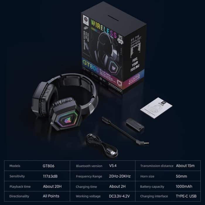 ONIKUMA GT806 Tri-mode Bluetooth 2.4G Wired E-sports Game Headset – Bild 2