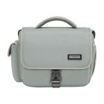 CADeN D27-1 Portable Digital Camera Bag with Strap, 26 x 21 x 15cm Grey, 31 x 21 x 17cm Black