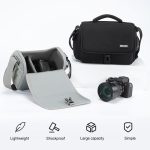 CADeN D27-1 Portable Digital Camera Bag with Strap, 26 x 21 x 15cm Grey, 31 x 21 x 17cm Black – Bild 2