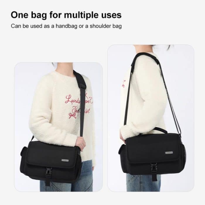 CADeN D27-1 Portable Digital Camera Bag with Strap, 26 x 21 x 15cm Grey, 31 x 21 x 17cm Black – Bild 5