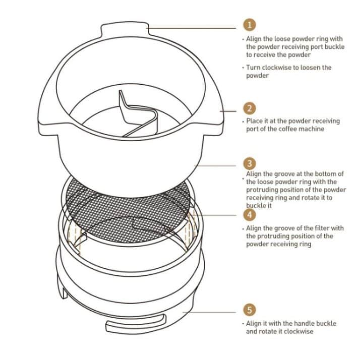 For Breville 8 Series Coffee Machine Handle Rotary Dosing Cup Mug Coffee Powder Feeder, For Breville 8 Series Rotary Dosing Cup – Bild 6