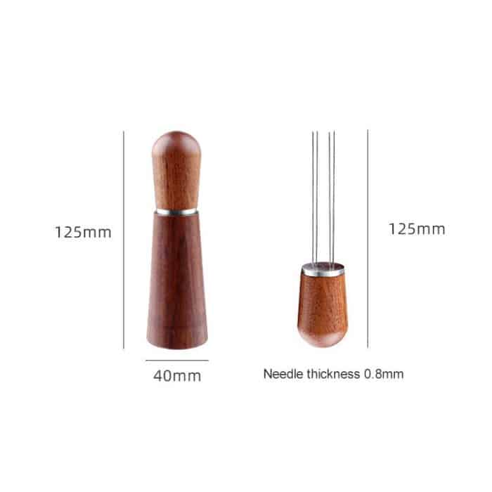 Solid Wood Stand Stainless Steel Coffee Loose Powder Needle – Bild 2