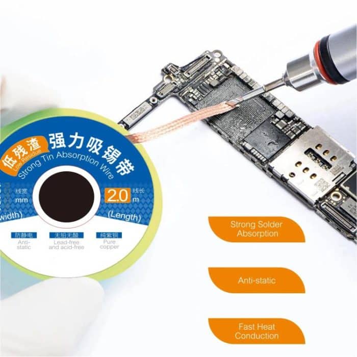 Strong Tin Absorption Wire, 1520(1.5mm x 2m), 2020(2.0mm x 2m), 2520(2.5mm x 2m), 3020(3.0mm x 2m), 3520(3.5mm x 2m) – Bild 6