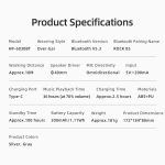 ROCK O5 Head-mounted Bluetooth 5.3 Wireless Headphones, O5 (Silver), O5 (Grey) – Bild 13