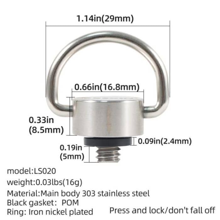 BEXIN LS020 Quick Release Plate Screws 1/4 inch C-Ring Adapter Mount Screws, LS020 – Bild 5