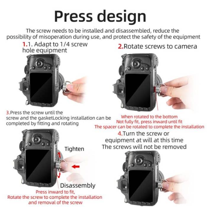 BEXIN LS020 Quick Release Plate Screws 1/4 inch C-Ring Adapter Mount Screws, LS020 – Bild 6