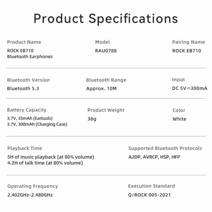 ROCK EB710 RAU0788 Bluetooth 5.3 Wireless Earphones, EB710 – Bild 12