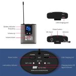 XTUGA  A1 UHF Wireless Headset Lavalier Microphone System with Bodypack Transmitter, A1 – Bild 6
