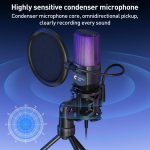 Yanmai SF-777R RGB-Licht-Desktop-Mikrofon zur Rauschunterdrückung mit Anti-Sprühnetz – Bild 6