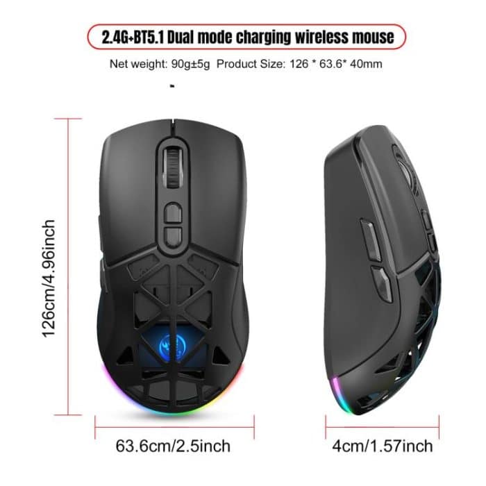 HXSJ T26 Dual Modes 2.4G BT5.1 Rechargeable Wireless Mouse, T26 – Bild 12