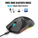 HXSJ T66 3 Modes Wired 2.4G BT5.3 Wireless RGB Rechargeable Mouse, T66 – Bild 15