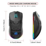 HXSJ T66 3 Modes Wired 2.4G BT5.3 Wireless RGB Rechargeable Mouse, T66 – Bild 13
