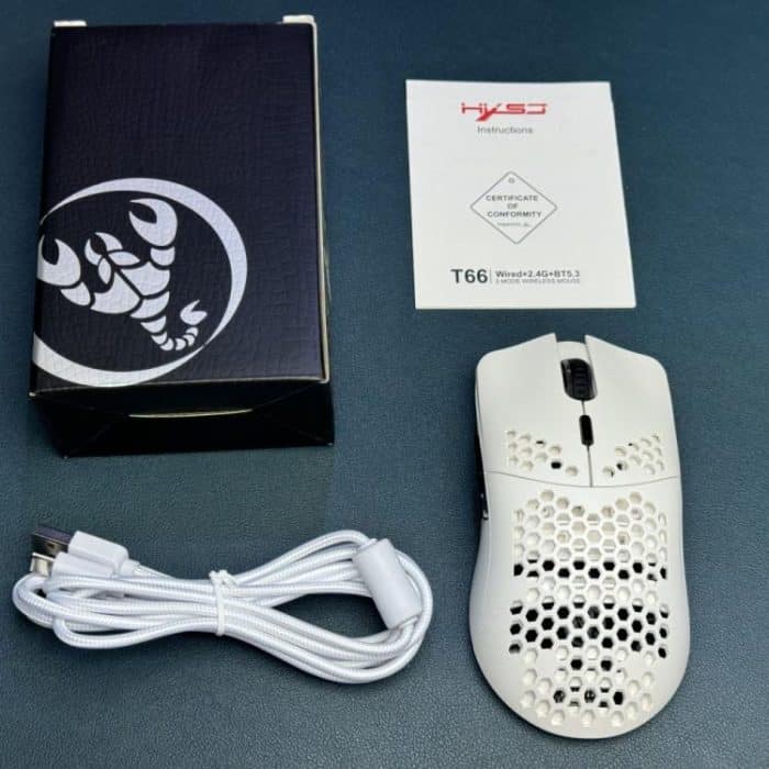 HXSJ T66 3 Modes Wired 2.4G BT5.3 Wireless RGB Rechargeable Mouse, T66 – Bild 14