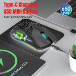 HXSJ T66 3 Modes Wired 2.4G BT5.3 Wireless RGB Rechargeable Mouse, T66 – Bild 10