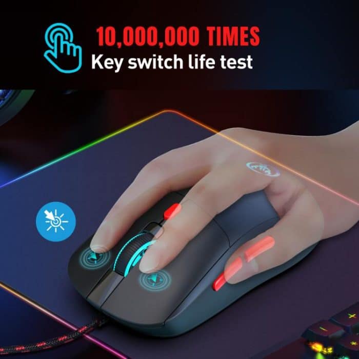 HXSJ X200 3600DPI Colorful Luminous Wired Mouse, Cable Length: 1.5m, X200 Black, X200 White – Bild 2
