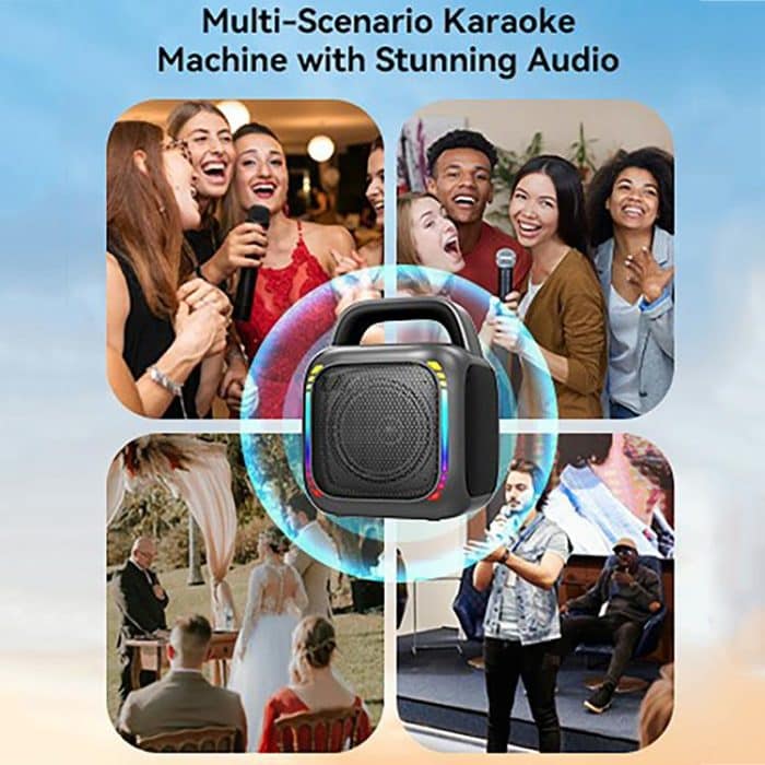 MS6K Portable RGB Dazzling Bluetooth Speaker Outdoor Karaoke Subwoofer, No Mic, Dual Mic – Bild 11