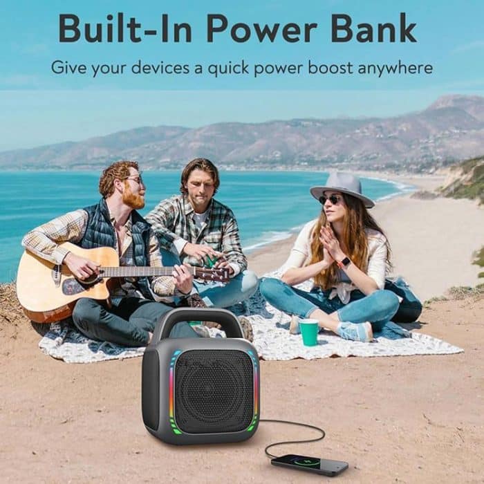 MS6K Portable RGB Dazzling Bluetooth Speaker Outdoor Karaoke Subwoofer, No Mic, Dual Mic – Bild 9