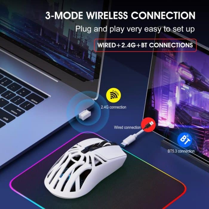 HXSJ T400 Tri-mode Rechargeable Wireless Mouse – Bild 7