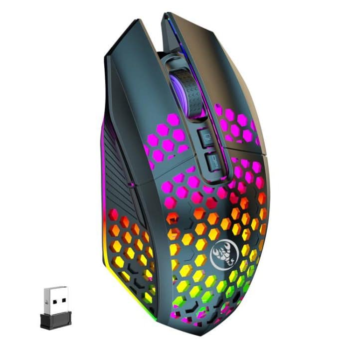 HXSJ T500 Hole Mouse 2.4G Backlight Rechargeable Wireless Mouse – Bild 1