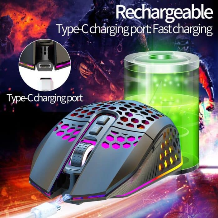 HXSJ T500 Hole Mouse 2.4G Backlight Rechargeable Wireless Mouse – Bild 5