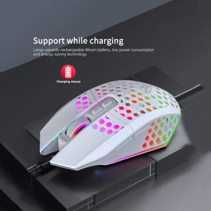 HXSJ T500 Hole Mouse 2.4G Backlight Rechargeable Wireless Mouse – Bild 7