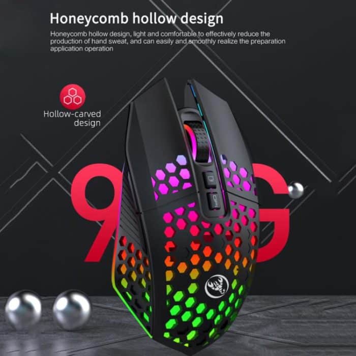 HXSJ T500 Hole Mouse 2.4G Backlight Rechargeable Wireless Mouse – Bild 8