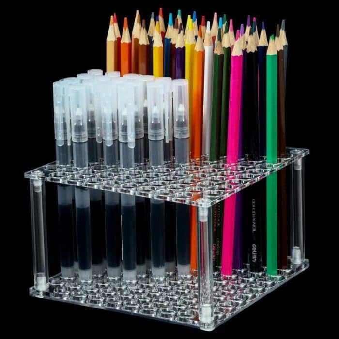 EDA008155301A.jpg YX163 96-Hole Acrylic Paint Brush Pencils Stand, YX163 (Transparent), YX163 (Black) – Bild 1