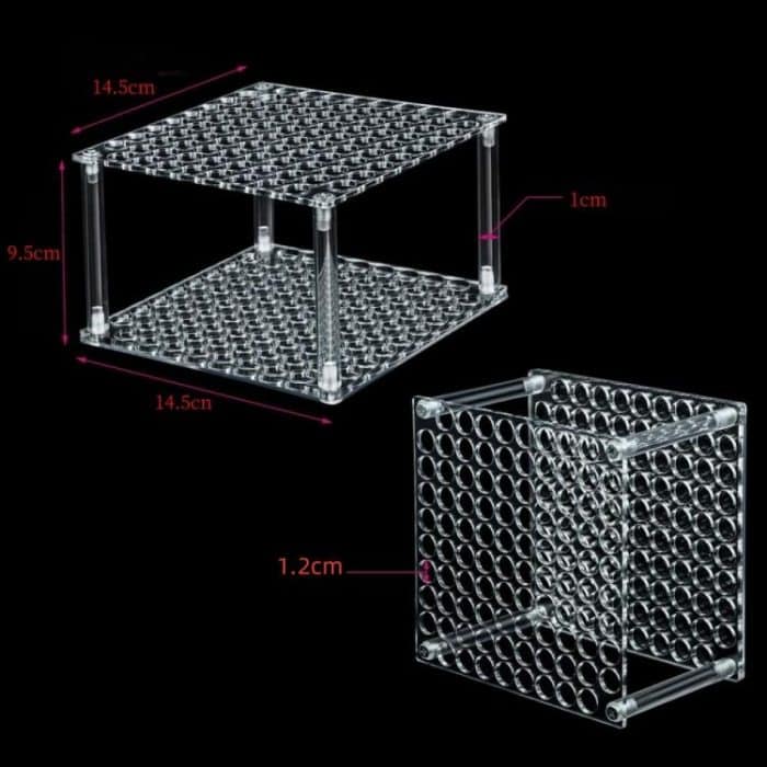 YX163 96-Hole Acrylic Paint Brush Pencils Stand, YX163 (Transparent), YX163 (Black) – Bild 3