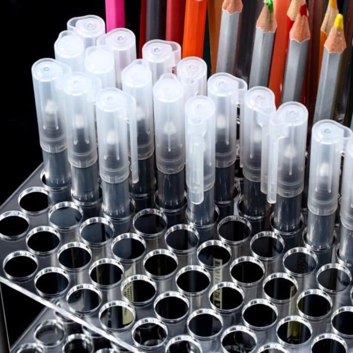 YX163 96-Hole Acrylic Paint Brush Pencils Stand, YX163 (Transparent), YX163 (Black) – Bild 4
