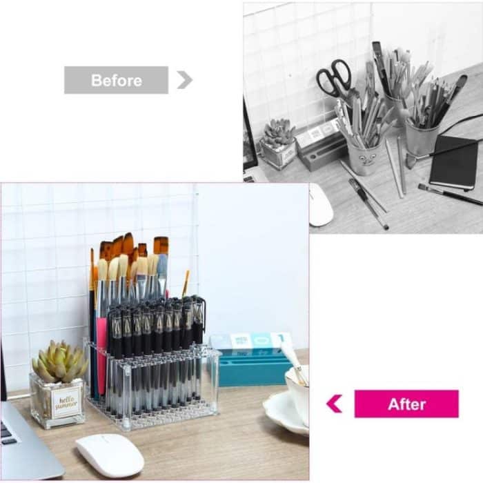 YX163 96-Hole Acrylic Paint Brush Pencils Stand, YX163 (Transparent), YX163 (Black) – Bild 5