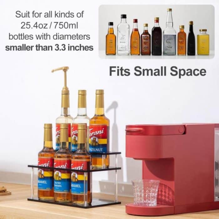 YX164 Acrylic 2 Tier Coffee Syrups Bottle Rack Organizer, YX164 – Bild 4