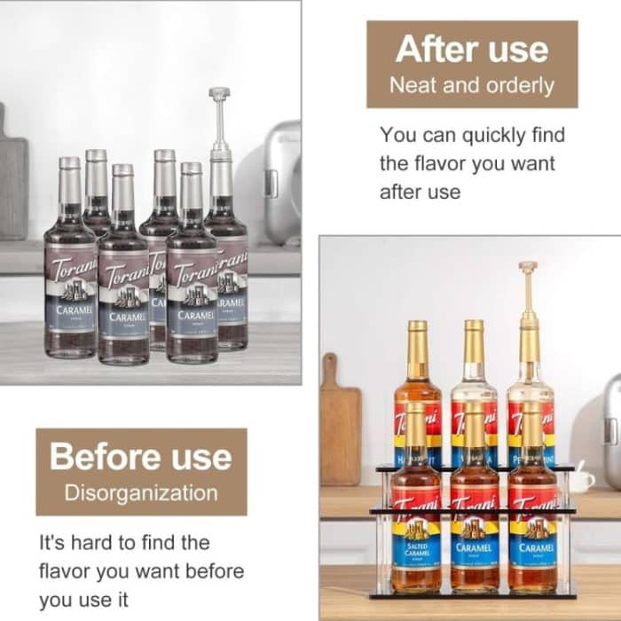 YX164 Acrylic 2 Tier Coffee Syrups Bottle Rack Organizer, YX164 – Bild 5