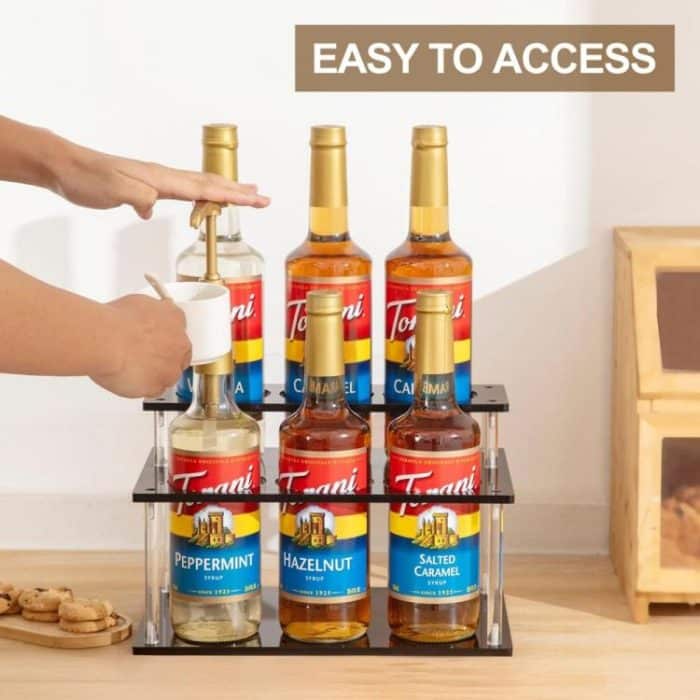 YX164 Acrylic 2 Tier Coffee Syrups Bottle Rack Organizer, YX164 – Bild 6