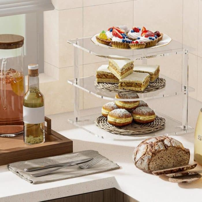 YX165 Acrylic 3 Tier Corner Plates and Bowls Organizer Shelf, YX165 – Bild 8