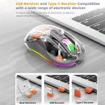 HXSJ M333 Three Modes Transparent Wireless Mouse – Bild 2