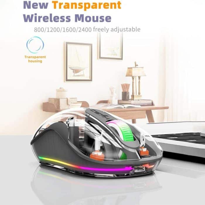 HXSJ M333 Three Modes Transparent Wireless Mouse – Bild 7