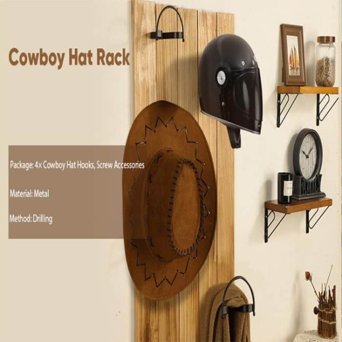 4pcs/Pcak Wall Mounted Cowboy Hat Storage Rack Multifunctional Hat Display Organizer – Bild 3