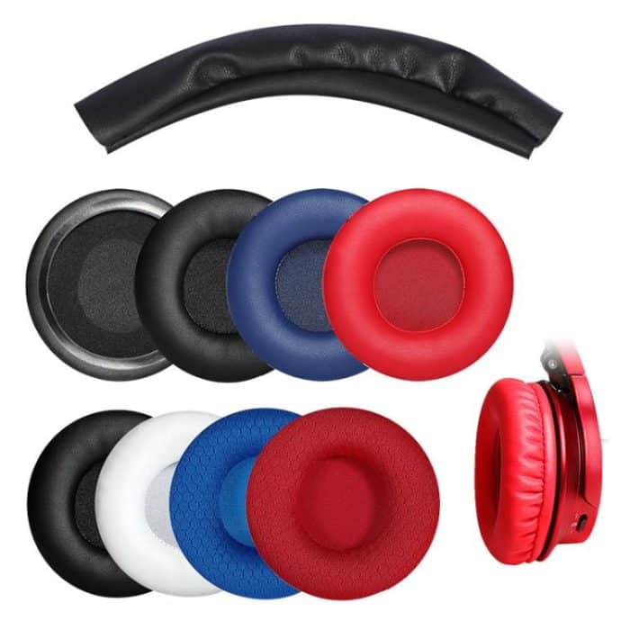 Sponge Earmuffs Replacement Earpads For ATH-AR3BT / AR3iS / AR1iS, Black Football Net, Blue Football Net, Red Football Net, Black Red Protein Leather, Black Protein Leather, Red Protein Leather, Blue Protein Leather, White Protein Leather... – Bild 2