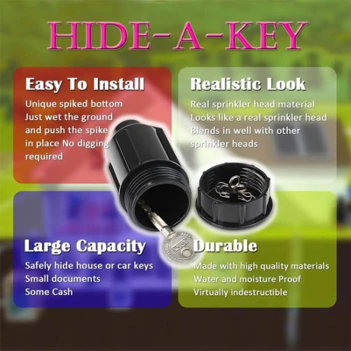 Garden Water Nozzle Key Storage Box Sprinkler Key Hider, Sprinkler Key Hider – Bild 5
